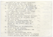 Nirvana Concert Ticket From 1 April 1994